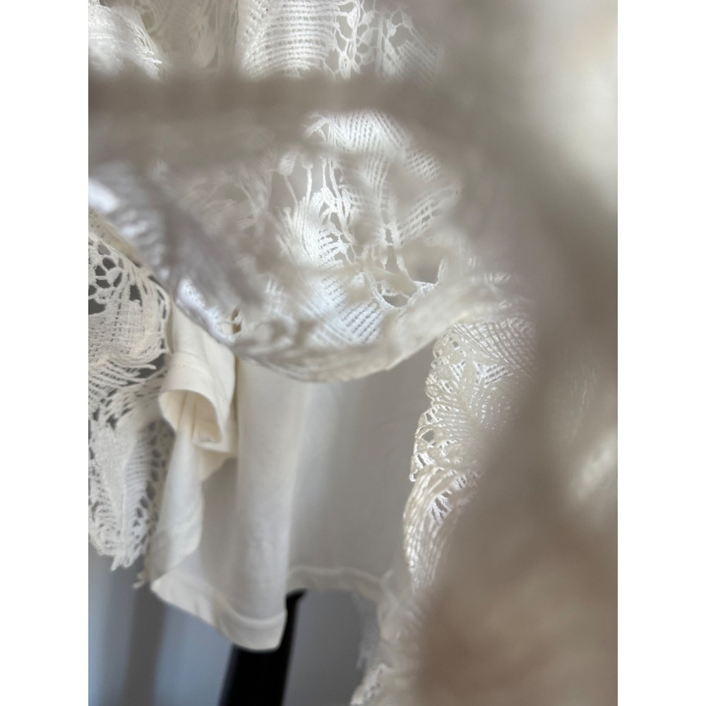 Motherhood Maternity boho‎ Lace Midi Dress Flutter Sleeve ivory off White M - Picture 11 of 12